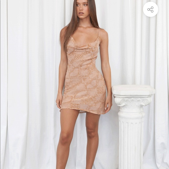 NWOT Isabelle Quinn DUKE MINI DRESS SNAKE SKIN - Picture 2 of 7